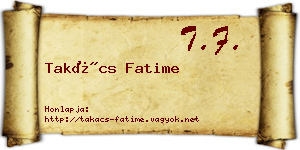 Takács Fatime névjegykártya